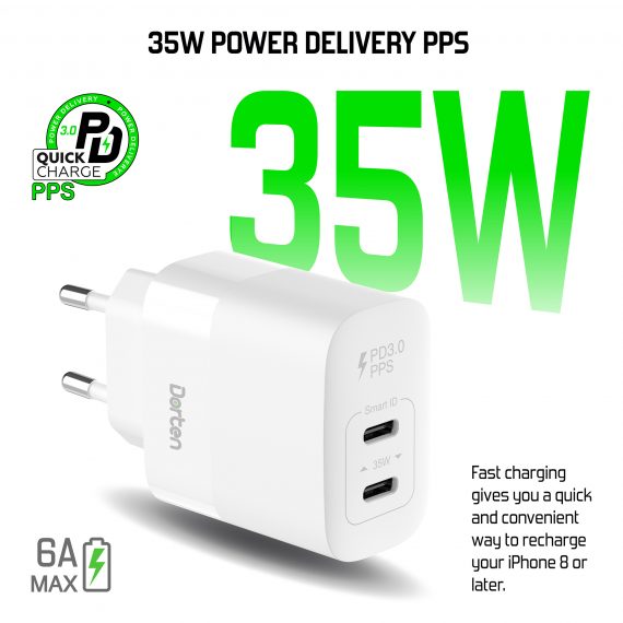 2-Port USB Smart ID 35W Wall Quick Charger - PD3.0-PPS_DN206000_2